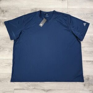 Adidas Short Sleeve Shirt Men's Size 4XL Navy Blue Top‎ NWT